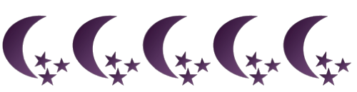 5 Luna Symbols, the crescent moon with three stars