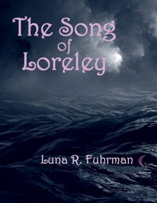 Cover of The Song of Loreley. Dark ocean waves with a dark sky, as if a storm is coming